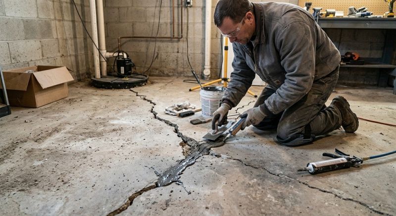 Cracked Basement Floor Repair in Gwinnett County, GA
